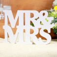 Lettres en bois "Mr" & "Mrs" blanc déco mariage
