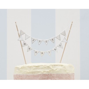 Cake topper Mini fanion gâteau mariage Just Married