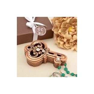 Vintage Copper Color Key Trinket Box