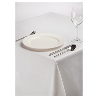 Nappe carrée en tissu blanc 225 cm table ronde