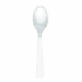 Frosty white plastic spoons