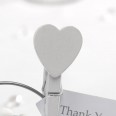 20 White Wooden Heart Pegs 