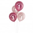 8 ballons 1 an rose premier anniversaire