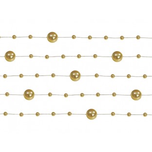 5 guirlandes de perles or doré gold 1M30