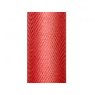 Tulle on rool 15 cm x 9 meters, red