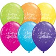 6 Ballons Happy Birthday étoiles serpentins