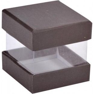 6 mini boîte cube dragées cadeau noir