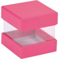 6 boîtes cube dragées rose fuchsia