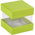 6 Boîte cube dragées vert anis transparent
