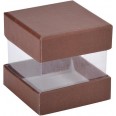 Boîte cube dragées marron chocolat (par 6)