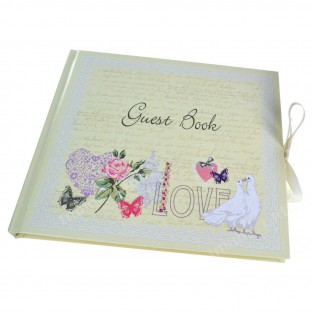 With love "shabby" guest book