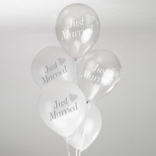 Vintage Romance Balloons White & Silver