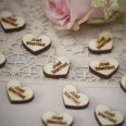 Heart Wood Confetti "Just Married"