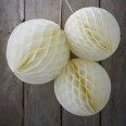 Ivory Honeycomb Balls Vintage Affair