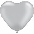 100 ballons latex coeur gris argent