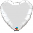 Ballon mylar coeur géant 90 cm gris argent