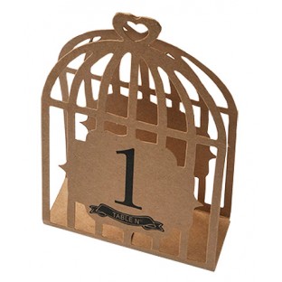 12 numéros de table kraft cages à oiseaux