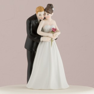 Figurine mariage romantique oui à la rose