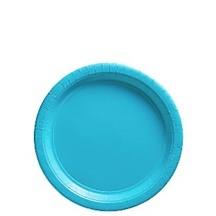 20 assiettes à dessert carton bleu turquoise