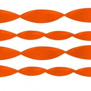 Guirlande papier crepon serpentin orange 24M