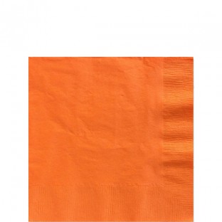 125 serviettes en papier orange 25cm