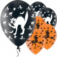 Halloween 6 ballons chats et sorcières
