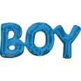 Ballon bleu "BOY" alu 40cm garcon