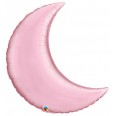 Ballon alu en forme de lune rose pastel 89cm