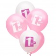 1st Birthday Girl Latex Party Balloons