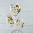 5 ballons transparent confetti OR