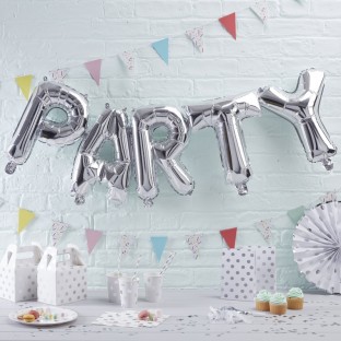 Guirlande Ballons " Party " argent silver