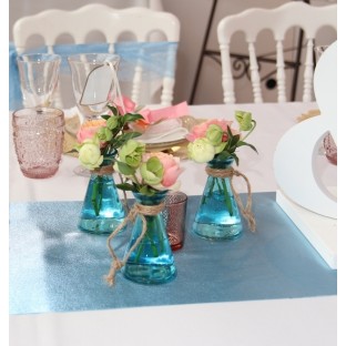 Location petits vases soliflore bleu en verre