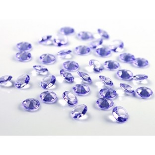 100 diamant de table mauve lilas 12mm