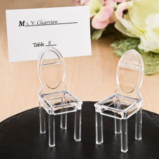 Marque place mini chaise transparente