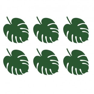 6 feuilles tropicales marque place vert cartes table