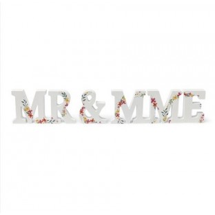 Lettres "Mr & Mme" mariage bucoliques en bois