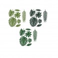 21 feuilles tropicales en papier vert