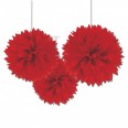 Red Fluffy Paper Decoration 