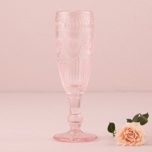 Flûte à champagne mariage vintage rose shabby