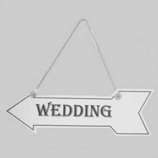Flèche directionnel en bois mariage "Wedding"