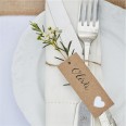 Etiquettes tags kraft coeur mariage rustique et champêtre
