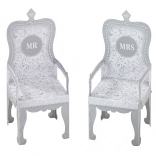 Mr & Mrs trônes à cupcakes mariés