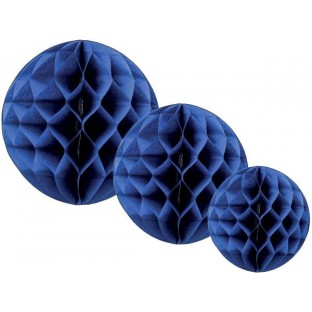 Les 3 boules alvéolées bleu marine mix