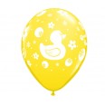 5 Ballons Baby Shower canard ducky JAUNE