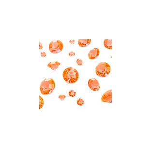Perles Diamant de table confettis orange mix 6-12mm