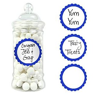 Royal blue candy labels (x 20)