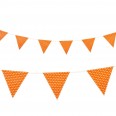 Banderole fanions orange pois blanc 2M70