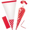 Apple red cellophane cone sweet bags 
