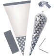 Silver cellophane cone sweet bags 