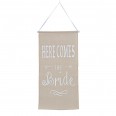 White Wooden Just Married Plaque with Heart